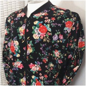 FLORAL ZIP-UP OVERSIZED JUMPER